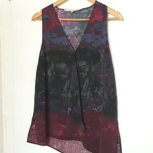 Rachel Rachel Roy Sleeveless Multi-Colour Tunic Top w/Asymmetrical Hemline, Sz.M